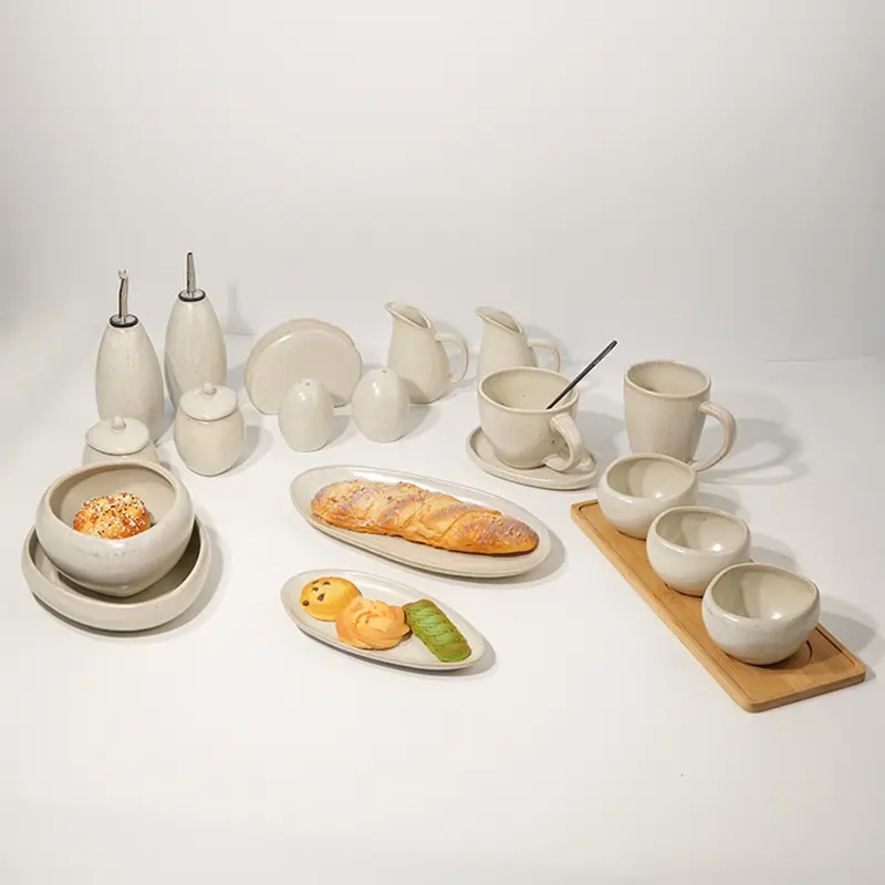 China Factory Jiashun Ceramic Dinnerware Set Stoneware Plates and Bowls Set F...