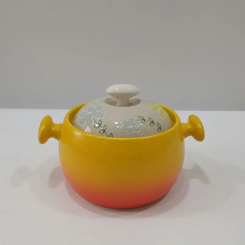 Gradient color clay pot