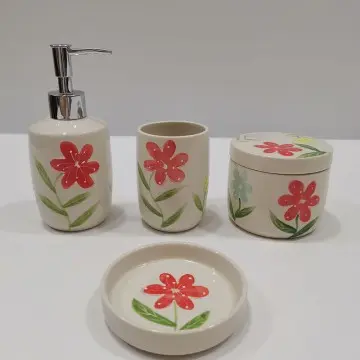 Spring series painted paper bathroom four piece set