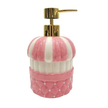 Hand-Painted Blush Pink Ceramic Lotion Dispenser