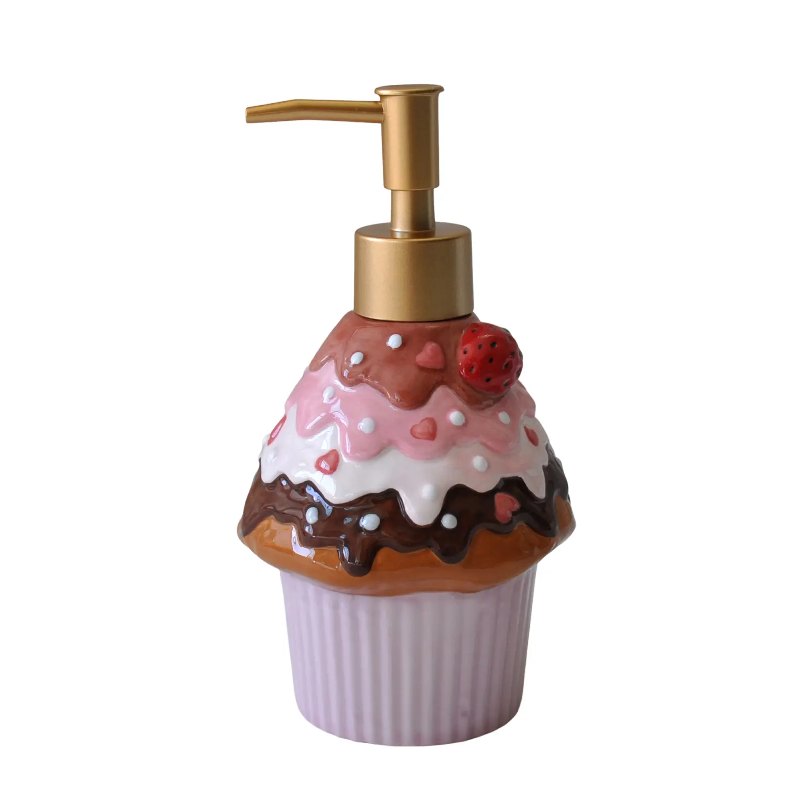 Cute Strawberry Heart Cupcake-Shaped Dolomite Lotion Dispenser